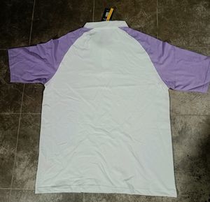Men Colourblock Oversized Polo T-Shirt