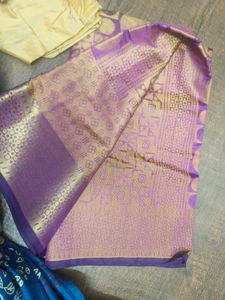 Elegant Purple &amp; Gold Saree