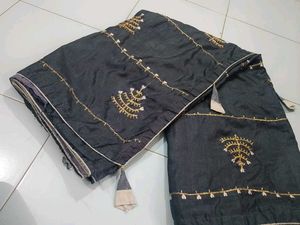 &#39;Navy Blue&#39; Gotta Patti Sarees With Blouse