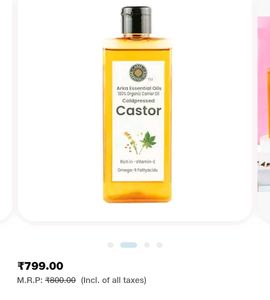 CASTOR OIL COLD PRESSED 100%PURE