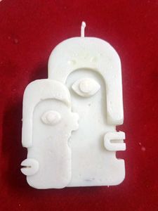 Abstract Face Candle