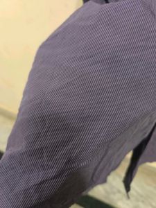 Purple Shirt With White Straps From Van Heusen.