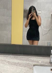 Mini Black Ribbed Dress