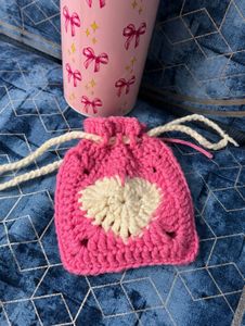 Heart Crochet Pouch