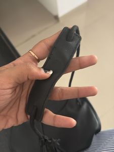 Black Leather Tassel Crossbody