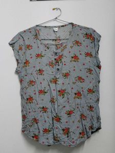 Floral Grey Top