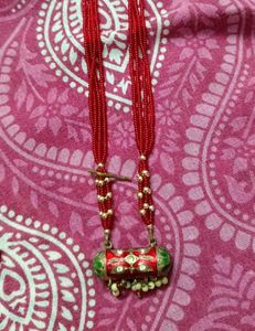 90s Red Beaded, Moti,Fancy Necklaces