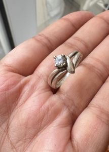 Pure Silver Zircon Ring