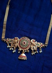 Peacock motifs, Stone Studded Jewellery Set