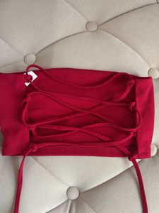Maroon Backless Crop Top