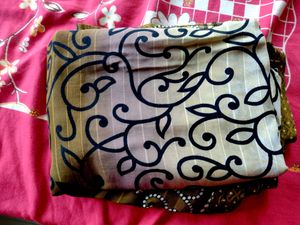 Black &amp; Brown sinthetic Saree