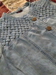 Denim Button-Front A-Line Dress