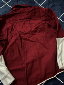 New Maroon Denim Jacket