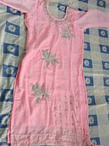 pink princess garara kameez with stones dupatta
