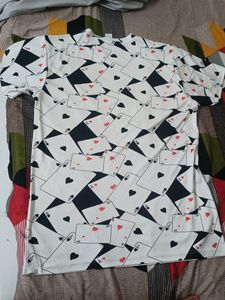T-Shirt With Card Printing On It