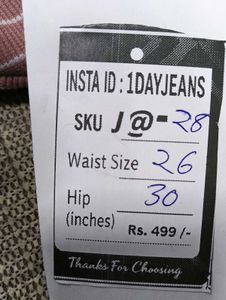 J@28 Size-30 (Sale) Latest Ladies high waist Jeans