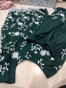 Embroidered Green Ethnic Dress