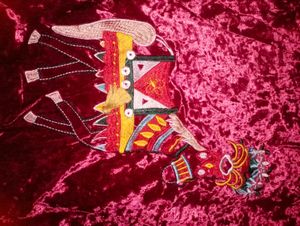 Vintage Velvet Horse Embroidered Top