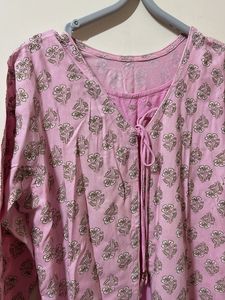 Pink Aline Kurtha Set