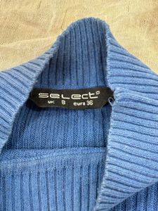 Blue Ribbed Knit Top