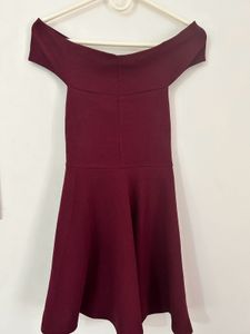 Burgundy Crisscross Mini Dress