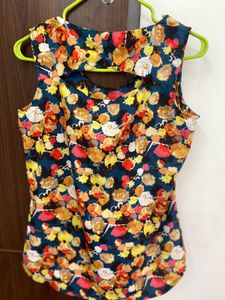Floral Top with Cutout