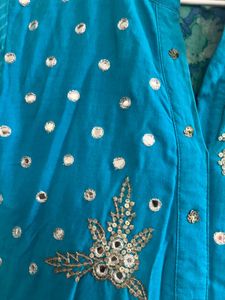 Teal Mirror Embellished Dress