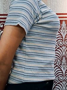 Striped Ribbed Top