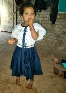 3years Kids Dress White With Blue Wit Good Quality
