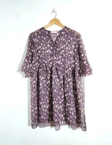 Mauve Floral Printed Tops (Women's)