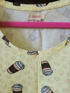 Cute Cofee Cup Design Short Nightdress