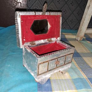 Vintage Silver Metal Treasure Chest