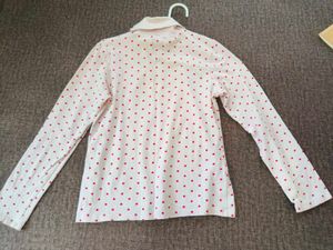 Pink Polka Dot High Neck Cotton T-shirt