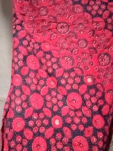 Blue Red Printed Kurti