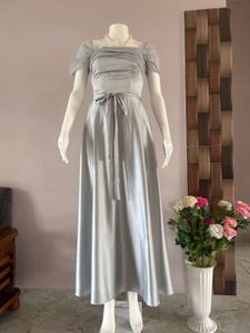 grey satin lux gown