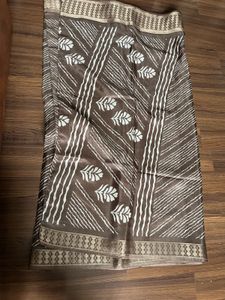 Brown Printed Saree