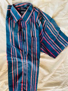 Crimsoune Aqua Striped Shirt