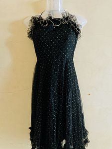 Korean Designer Flared Black One Piece