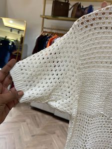 Crochet Knit Button-Up Top