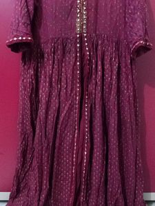 Maroon Embroidered Kurti