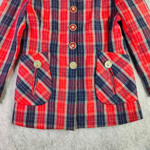Korean Female Plaid Blazer - Bust 34