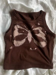 Butterfly Print Tank Top 🦋🤎
