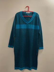 Wool Knit Pullover Long Top