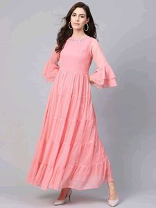 Elegant Pink Maxi Dress