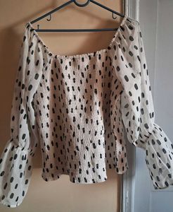 Chic Polka Dot Bell Sleeve Top