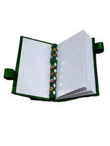 Handmade Mirror work lakh diery with pen