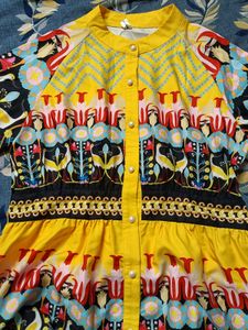 VIBRANT PATTERNED MIDI DRESS