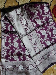 Elegant Floral Banarasi Silk Saree