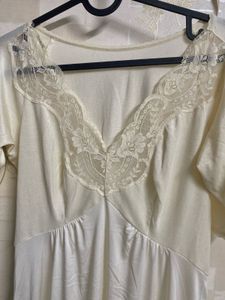 Vintage Cream Lace Slip Dress