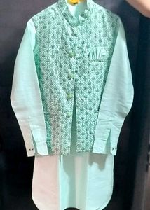 FLUORESCENT GREEN 3 PIECE KURTA SET